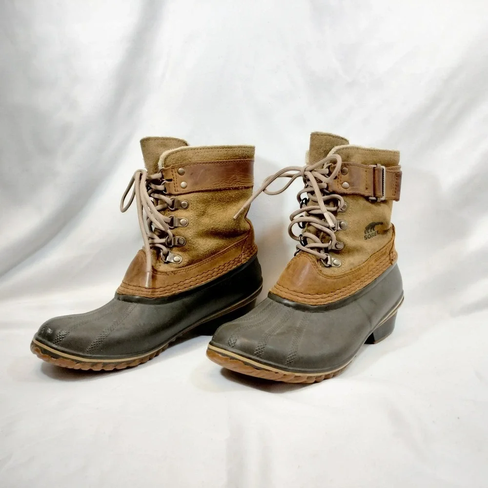 Sorel Duck Boots (Rain/Snow); Waterproof Leather/Suede & Faux Fur
